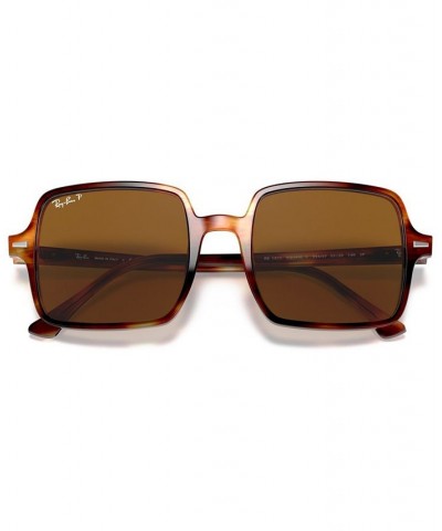 SQUARE II Polarized Sunglasses RB1973 53 STRIPPED HAVANA/BROWN POLAR $60.48 Unisex