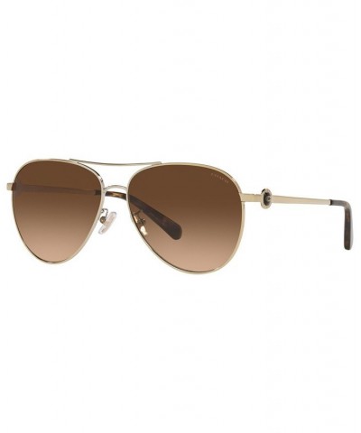 Women's Sunglasses HC7128 58 Shiny Light Gold-Tone $35.86 Womens