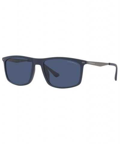 Men's Sunglasses EA4171U 57 Matte Blue $29.60 Mens