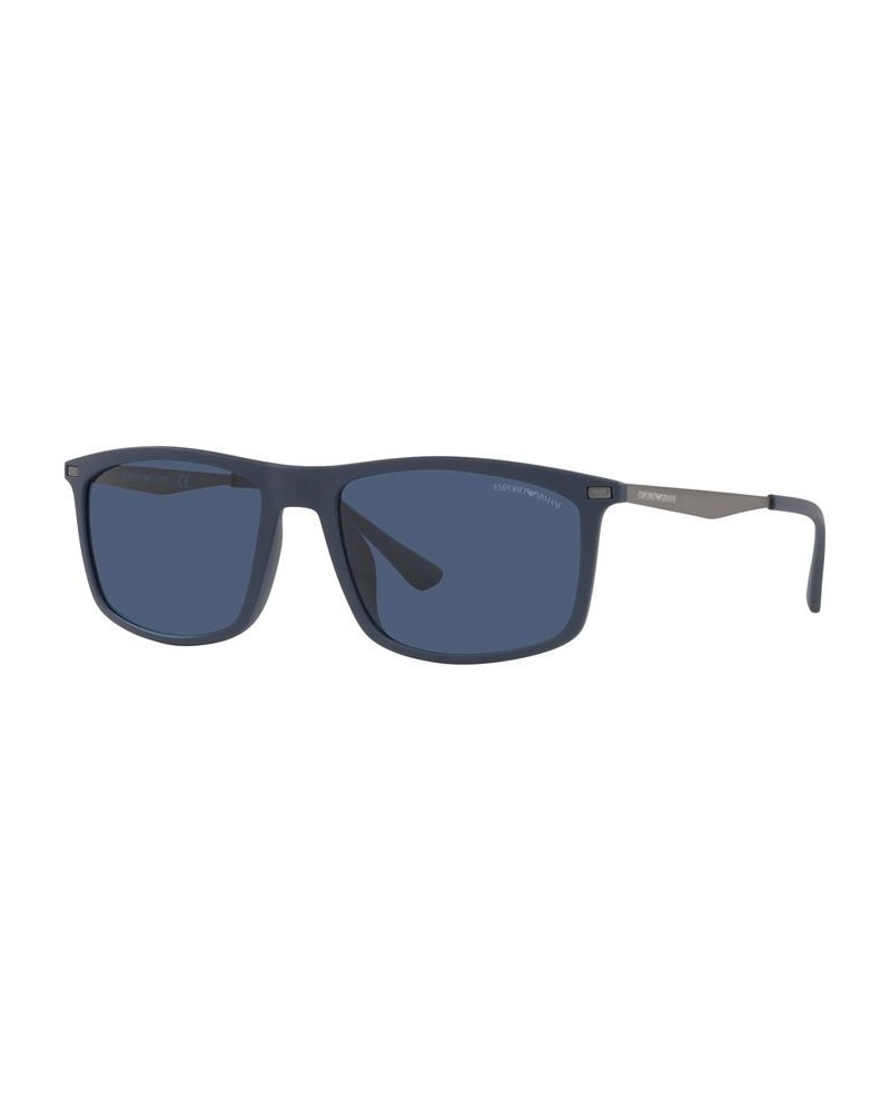 Men's Sunglasses EA4171U 57 Matte Blue $29.60 Mens