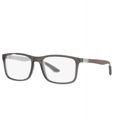 RB8908 OPTICS Unisex Rectangle Eyeglasses Transparent Gray $26.40 Unisex
