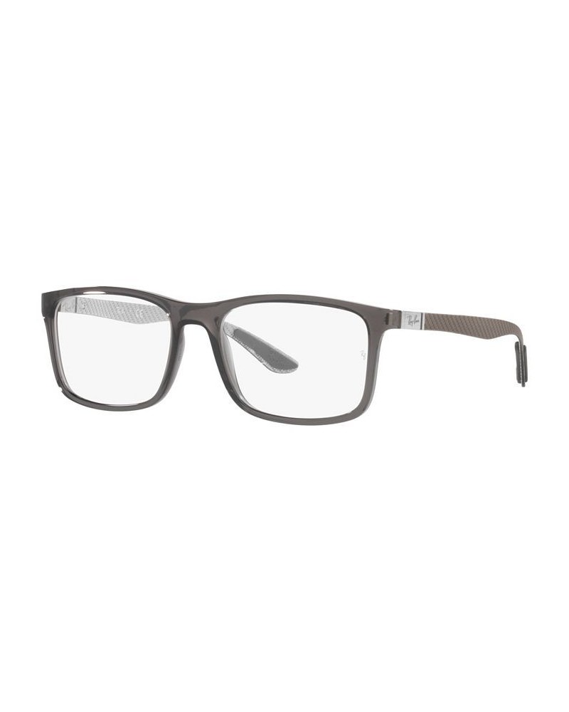 RB8908 OPTICS Unisex Rectangle Eyeglasses Transparent Gray $26.40 Unisex