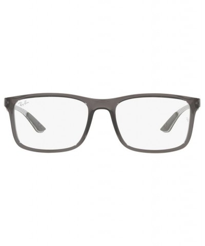 RB8908 OPTICS Unisex Rectangle Eyeglasses Transparent Gray $26.40 Unisex