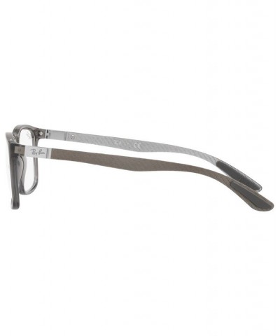 RB8908 OPTICS Unisex Rectangle Eyeglasses Transparent Gray $26.40 Unisex