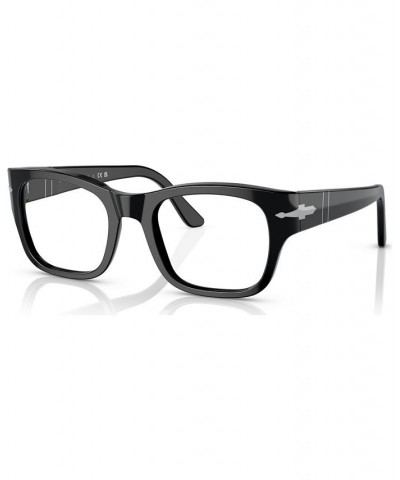 Unisex Rectangle Eyeglasses PO3297V52-O Black $81.00 Unisex