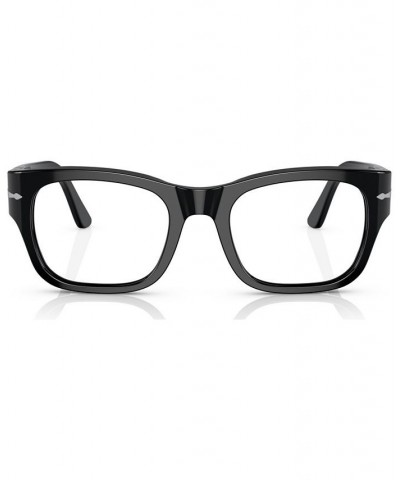 Unisex Rectangle Eyeglasses PO3297V52-O Black $81.00 Unisex