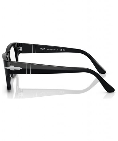 Unisex Rectangle Eyeglasses PO3297V52-O Black $81.00 Unisex