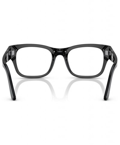 Unisex Rectangle Eyeglasses PO3297V52-O Black $81.00 Unisex