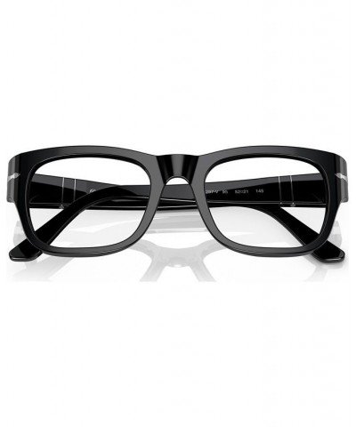 Unisex Rectangle Eyeglasses PO3297V52-O Black $81.00 Unisex