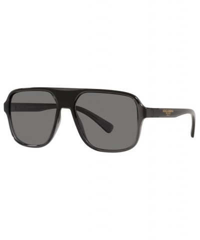 Men's Polarized Sunglasses DG6134 57 Transparent Gray/Black $78.20 Mens