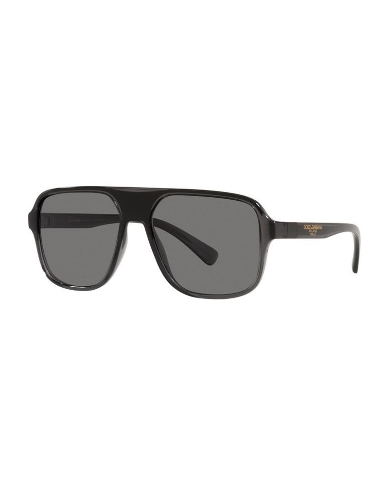 Men's Polarized Sunglasses DG6134 57 Transparent Gray/Black $78.20 Mens