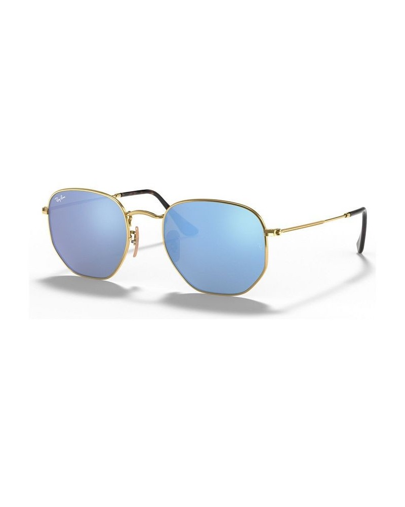 Sunglasses RB3548N HEXAGONAL FLAT LENSES GOLD/WISTERIA MIRROR $52.64 Unisex