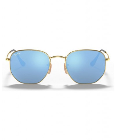 Sunglasses RB3548N HEXAGONAL FLAT LENSES GOLD/WISTERIA MIRROR $52.64 Unisex