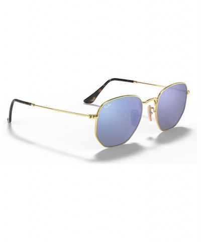 Sunglasses RB3548N HEXAGONAL FLAT LENSES GOLD/WISTERIA MIRROR $52.64 Unisex