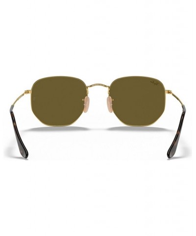 Sunglasses RB3548N HEXAGONAL FLAT LENSES GOLD/WISTERIA MIRROR $52.64 Unisex