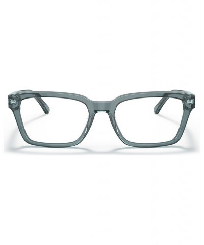 Men's Rectangle Eyeglasses EA319255-O Shiny Transparent Blue $29.34 Mens