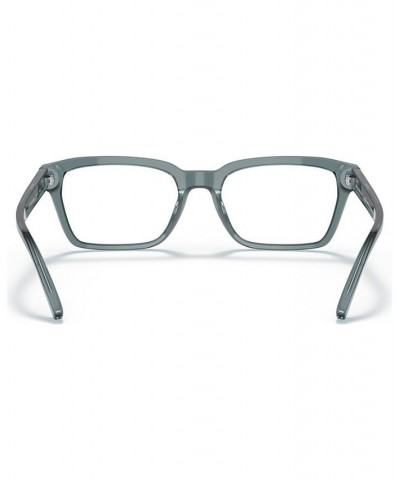 Men's Rectangle Eyeglasses EA319255-O Shiny Transparent Blue $29.34 Mens