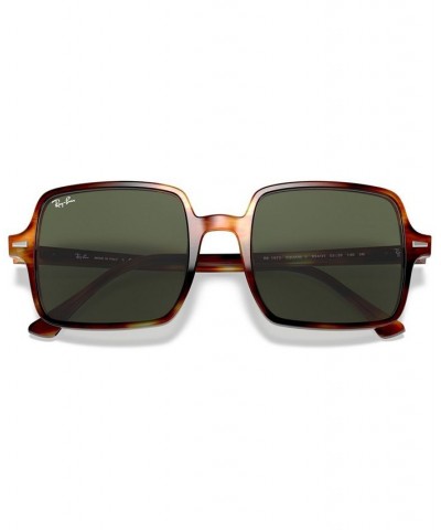 SQUARE II Sunglasses RB1973 53 STRIPPED HAVANA/GREEN $33.06 Unisex