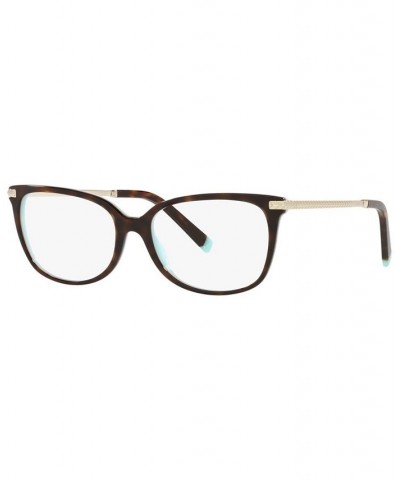 TF2221F Women's Rectangle Low Bridge Fit Eyeglasses Black on Tiffany Blue $71.40 Womens