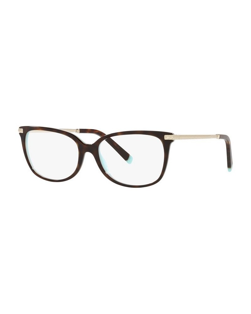 TF2221F Women's Rectangle Low Bridge Fit Eyeglasses Black on Tiffany Blue $71.40 Womens