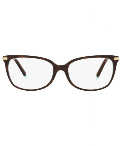 TF2221F Women's Rectangle Low Bridge Fit Eyeglasses Black on Tiffany Blue $71.40 Womens