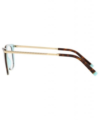 TF2221F Women's Rectangle Low Bridge Fit Eyeglasses Black on Tiffany Blue $71.40 Womens