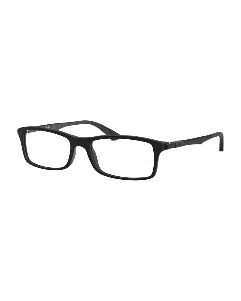 RB7017 Unisex Rectangle Eyeglasses Matte Blac $51.57 Unisex