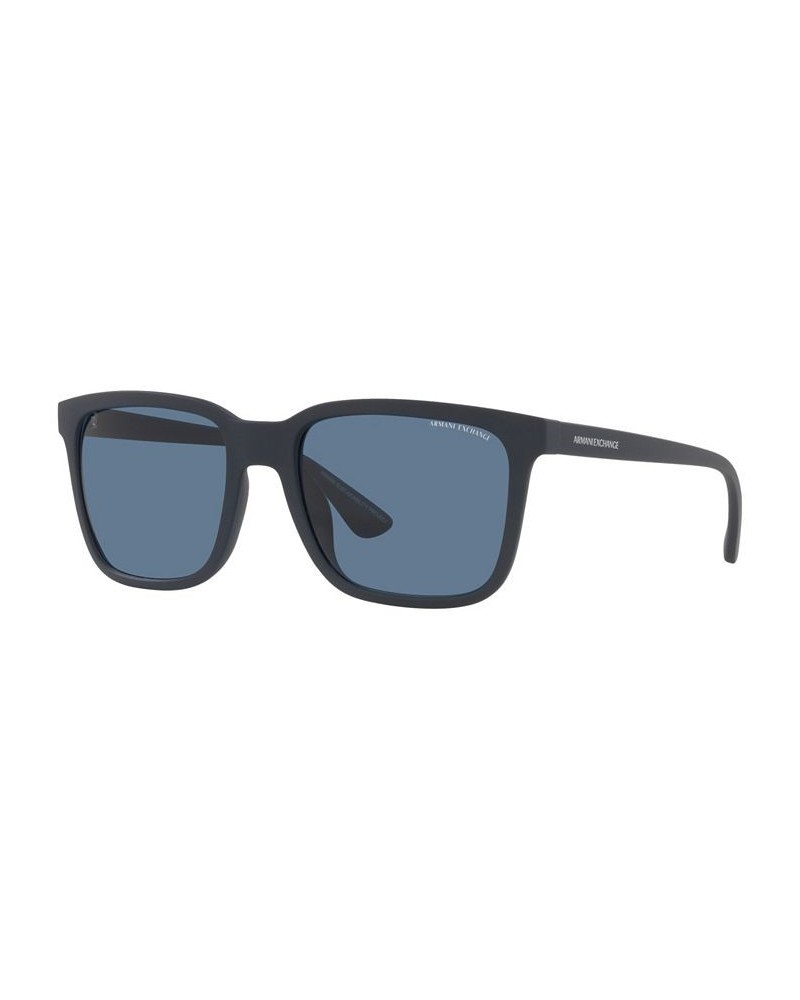 Men's Sunglasses AX4112SU 55 Matte Blue $10.66 Mens