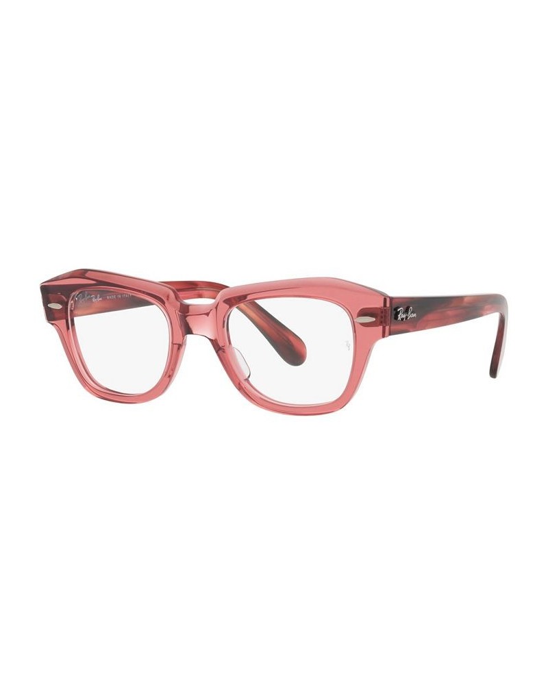 RB5486 State Street Unisex Irregular Eyeglasses Transparent Pink $22.55 Unisex