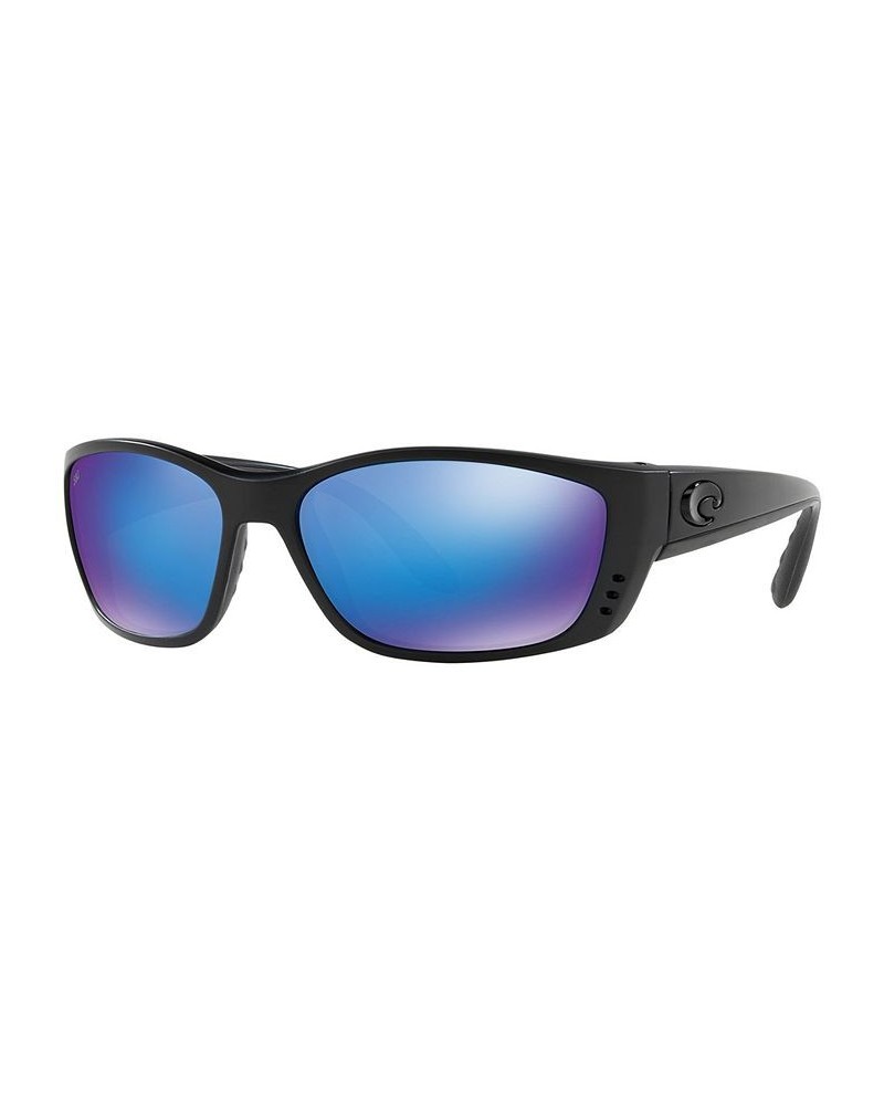 Polarized Sunglasses FISCH 64 BLACK BLACK/BLUE MIRROR $35.49 Unisex