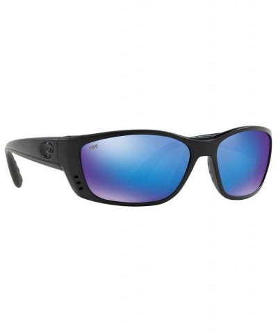 Polarized Sunglasses FISCH 64 BLACK BLACK/BLUE MIRROR $35.49 Unisex