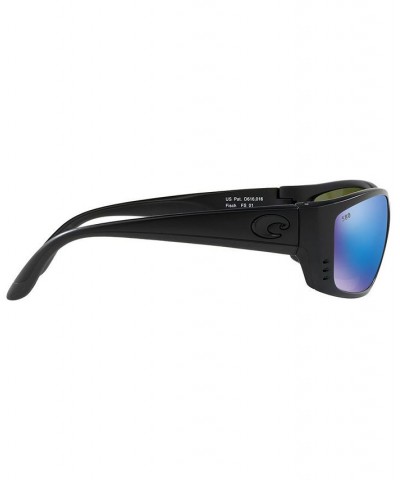 Polarized Sunglasses FISCH 64 BLACK BLACK/BLUE MIRROR $35.49 Unisex