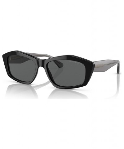 Women's Sunglasses EA418755-X Shiny Transparent Gray $37.00 Womens