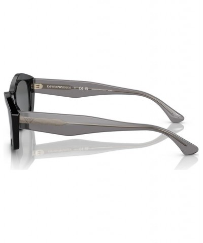 Women's Sunglasses EA418755-X Shiny Transparent Gray $37.00 Womens