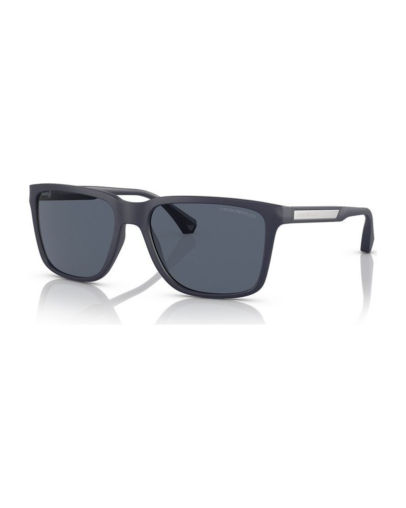 Men's Sunglasses EA404756-X Matte Blue $44.40 Mens