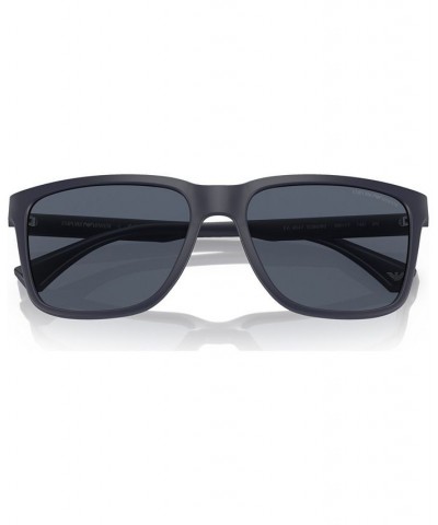 Men's Sunglasses EA404756-X Matte Blue $44.40 Mens