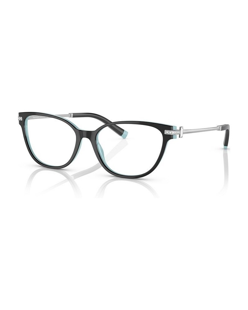 Women's Cat Eye Eyeglasses TF2223B52-O Black on Tiffany Blue $40.60 Womens