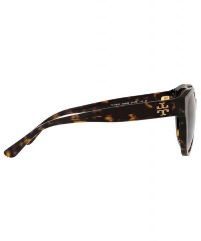 Women's Polarized Sunglasses TY7163U 54 DARK TORTOISE/SOLID DARK BROWN POLAR $29.68 Womens