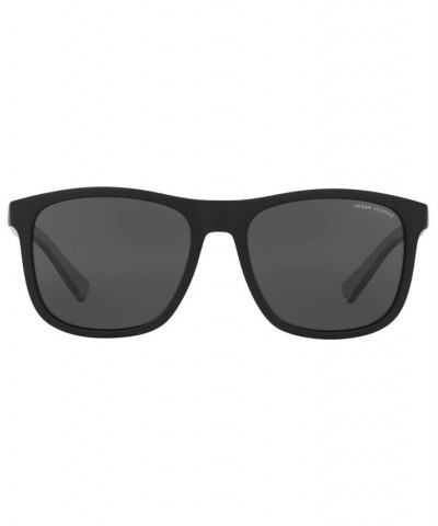 Men's Low Bridge Fit Sunglasses AX4049SF 57 Black $17.71 Mens