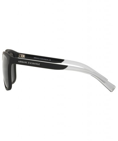 Men's Low Bridge Fit Sunglasses AX4049SF 57 Black $17.71 Mens