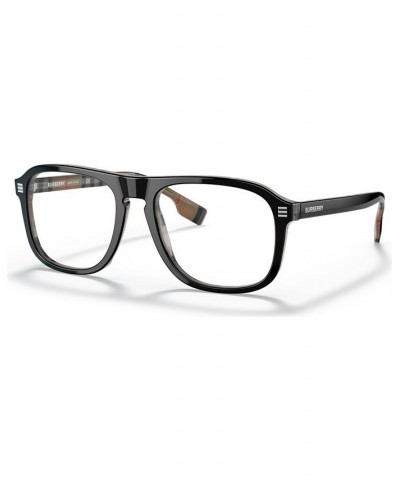 Men's Rectangle Eyeglasses BE235054-O Top Black on Vintage-Like Check $70.32 Mens