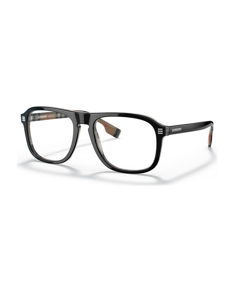 Men's Rectangle Eyeglasses BE235054-O Top Black on Vintage-Like Check $70.32 Mens