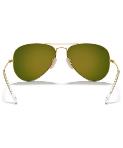 Polarized Sunglasses RB3025 AVIATOR MIRROR GOLD MATTE/BLUE MIR POL $55.38 Unisex