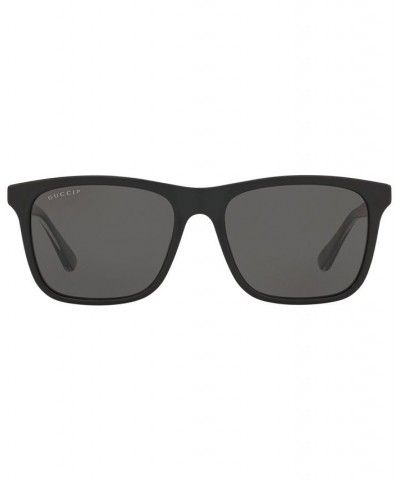 Men's Polarized Sunglasses GG0381SN 57 Black $139.20 Mens