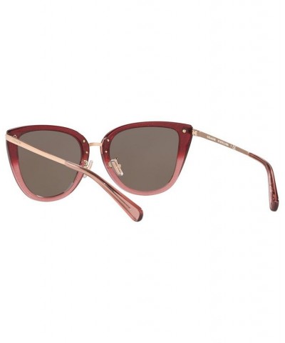 Women's L1099 56 Sunglasses HC827656-X Burgundy Pink Glitter Gradient $27.45 Womens