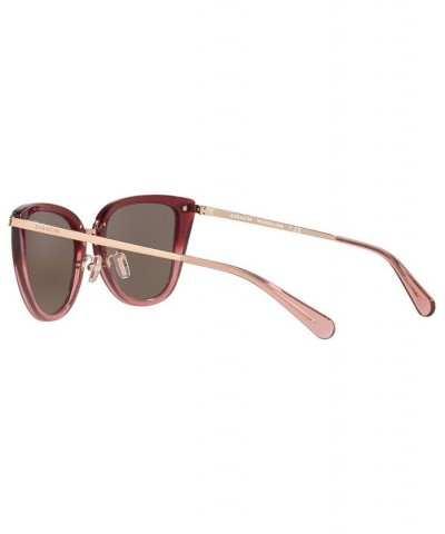 Women's L1099 56 Sunglasses HC827656-X Burgundy Pink Glitter Gradient $27.45 Womens