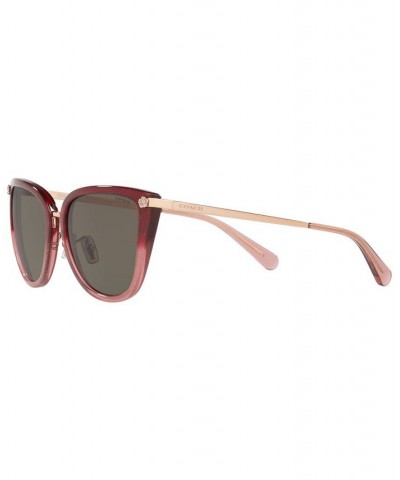 Women's L1099 56 Sunglasses HC827656-X Burgundy Pink Glitter Gradient $27.45 Womens