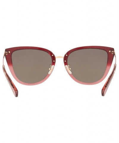 Women's L1099 56 Sunglasses HC827656-X Burgundy Pink Glitter Gradient $27.45 Womens