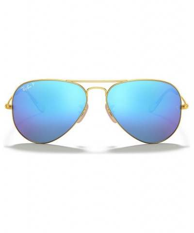 Polarized Sunglasses RB3025 AVIATOR MIRROR GOLD MATTE/GREEN MIR POL $34.08 Unisex