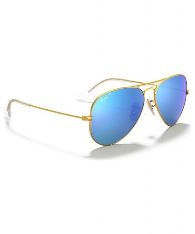 Polarized Sunglasses RB3025 AVIATOR MIRROR GOLD MATTE/GREEN MIR POL $34.08 Unisex